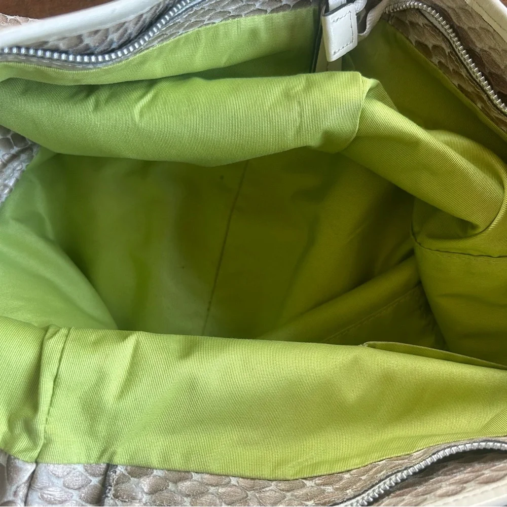 Cavalcanti Italian‎ Leather Metallic Snake Large Hobo Purse